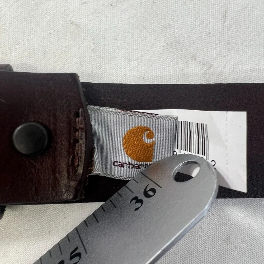 CARHARTT Men's Brown Leather Belt With Brass Buckle Size‎ 46